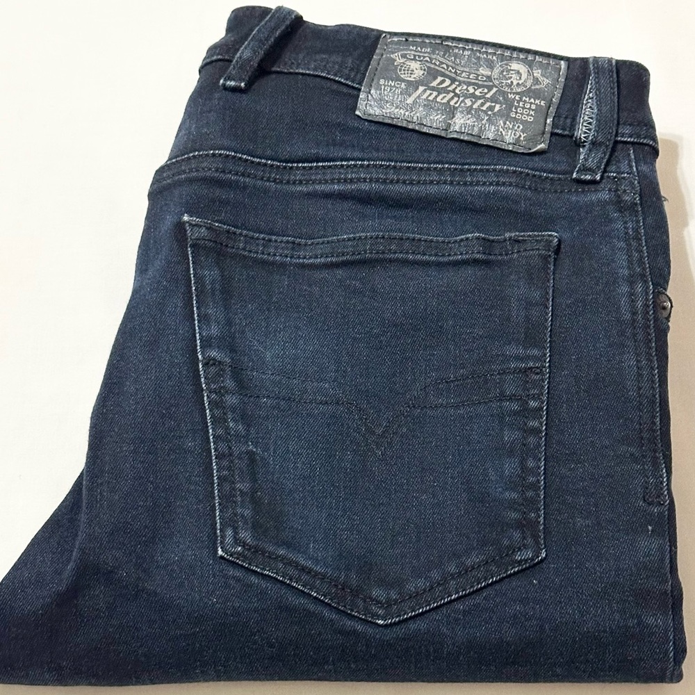 Diesel Waykee Regular Straight Dark Blue Stretch Distressed Denim - W31 L28